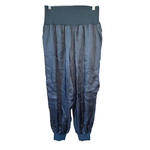 CINQ A SEPT Tous Les Jours Giles Pants Silky Taper Cargo Joggers Sz Medium Blue - Picture 2 of 9